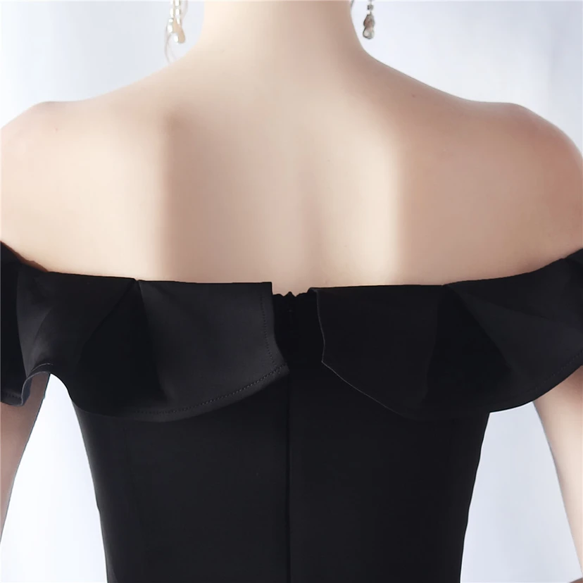Exhibition Etiquette Bridesmaid Satin Sling Tube Top Evening Dress view 43