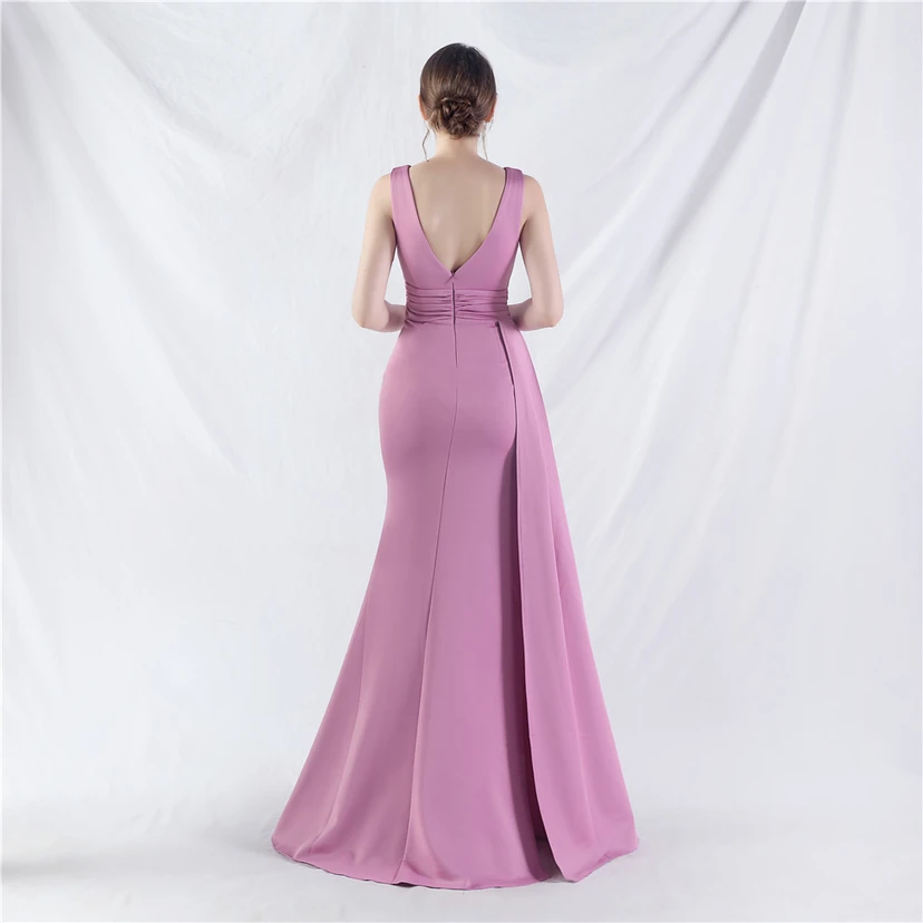 Vestido de noche de satén plisado con 8 colores opcionales view 42