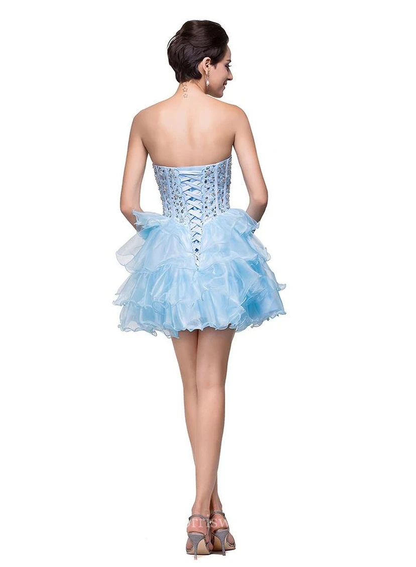 Glamouröses, herzförmiges Kristall-Abendkleid aus Organza view 3