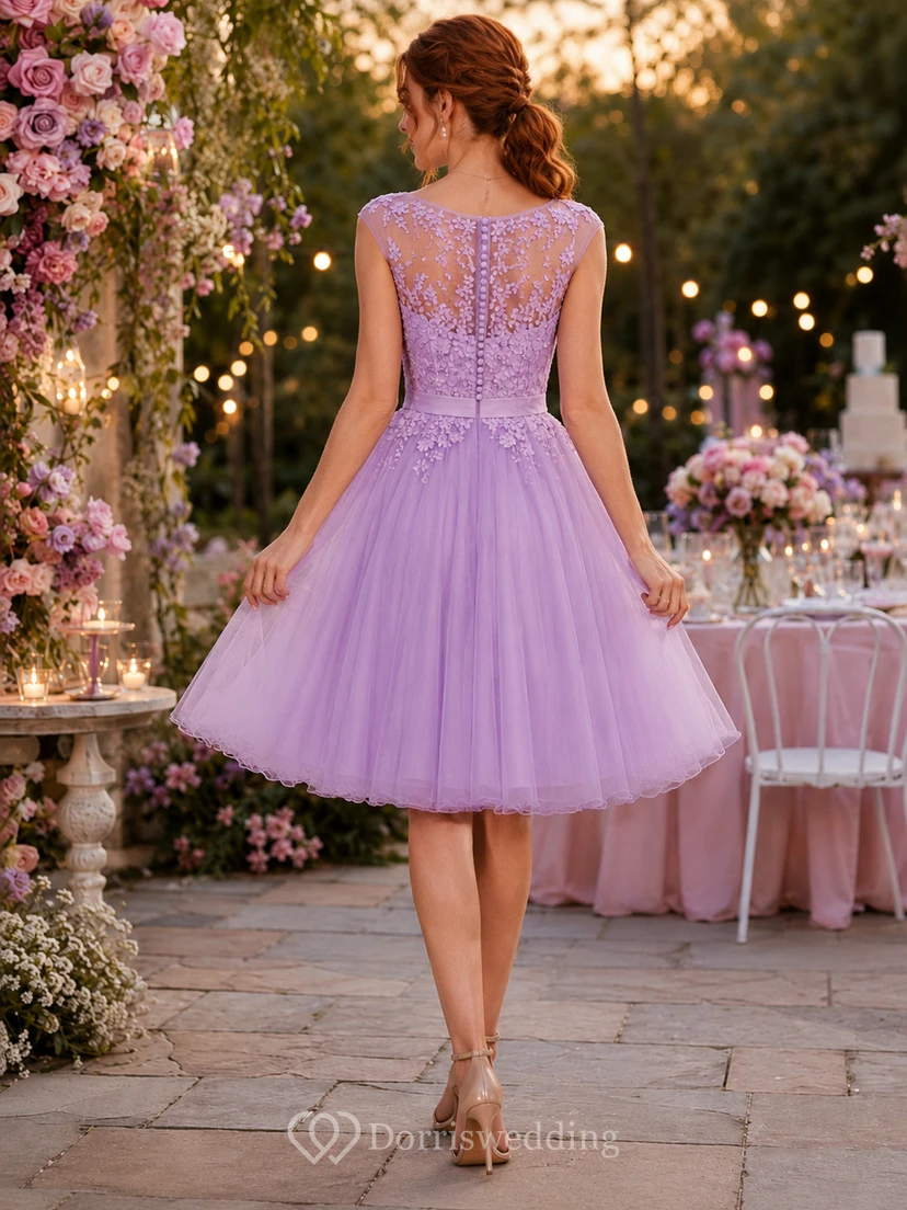 Lilac Illusion Tulle Birthday A-Line Dress view 2