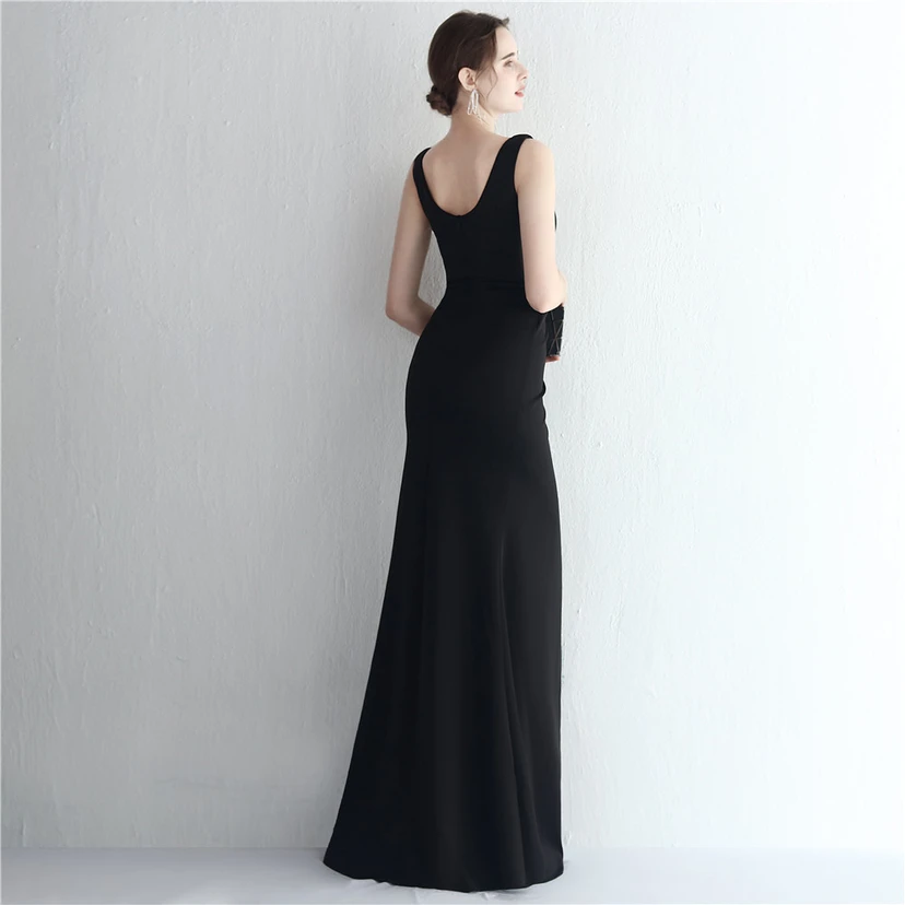 Satin-Kleid mit Perlenbesatz, langem Schlitz, schmal geschnitten, Meerjungfrauenschnitt, für Promi-Dinner, Hochzeiten, Autoausstellungen, Modellbau view 17