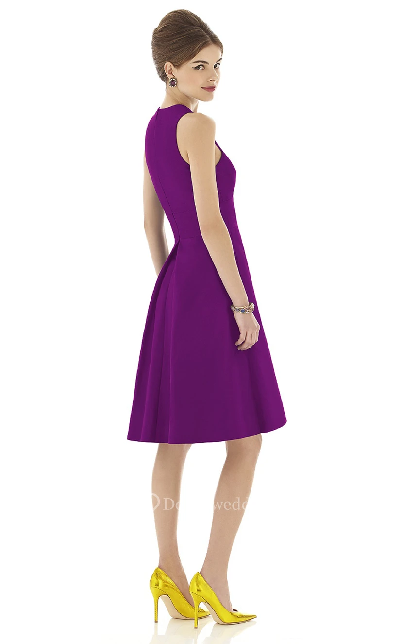 A-Line Sleeveless Dress With Notched Neckline view 2
