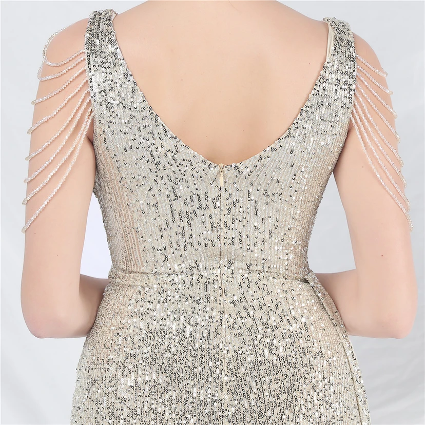 Cross-Border Dress Crafted Custom-Made Beaded Sequined Long Evening Dress view 35