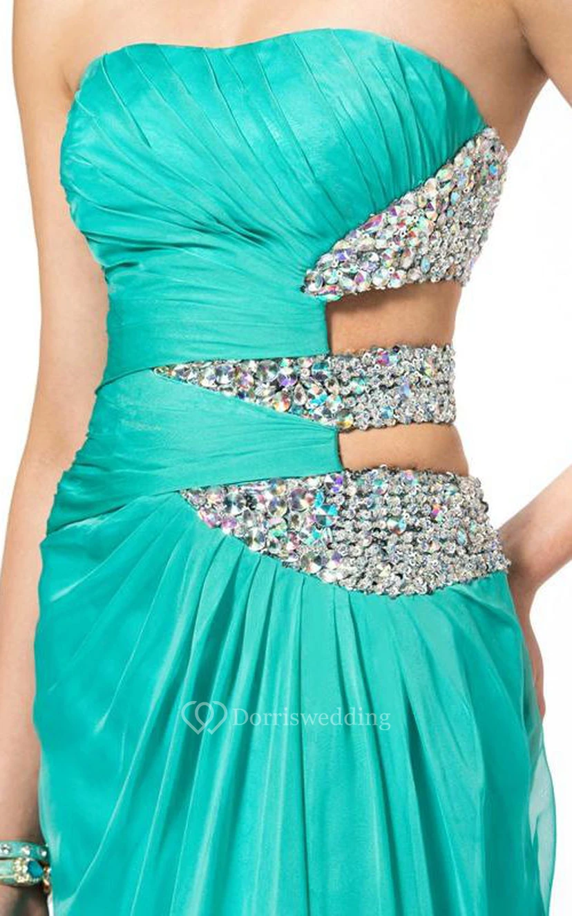 Sexy A-line Floor-length Strapless Sequins Prom Dress view 4