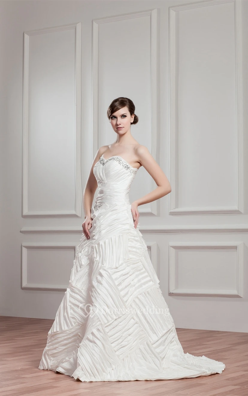 Sweetheart A-Line Ruched Gown With Stress view 5