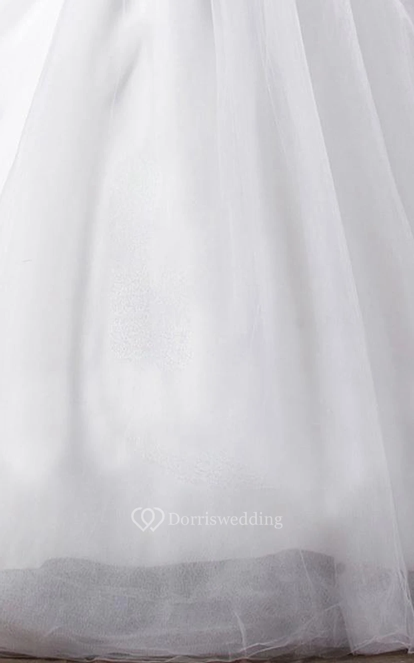 Ball Gown Sweetheart Sleeveless Tulle Lace Organza Dress view 6