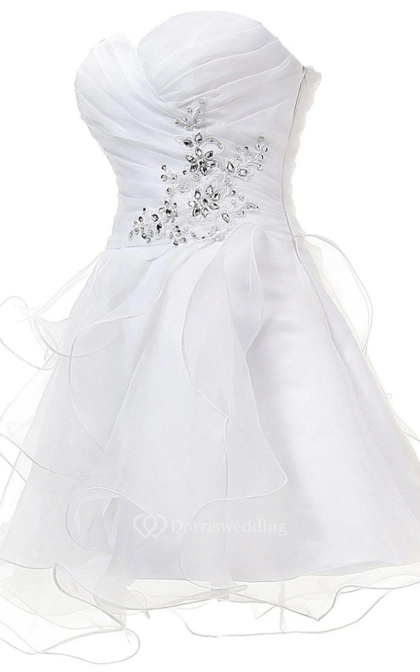 Sweetheart Short Dress With Beadings and Ruffles view 11