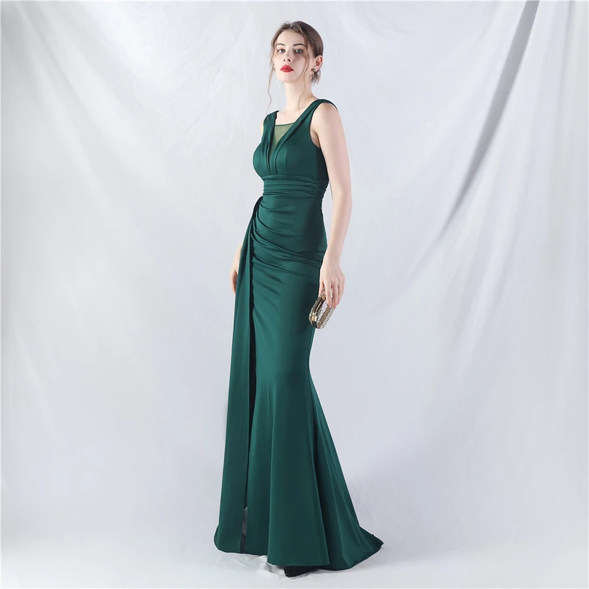 Vestido de noche de satén plisado con 8 colores opcionales view 49