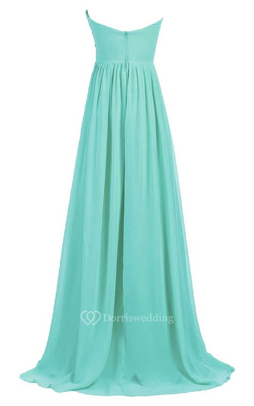 Sweetheart Empire Long Gown With Sequined Bodice view 4