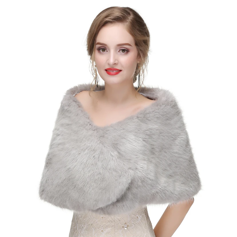Bridal Winter Warm Wool Cape High-End Fur Wedding Dress Fox Fur Waistcoat view 21