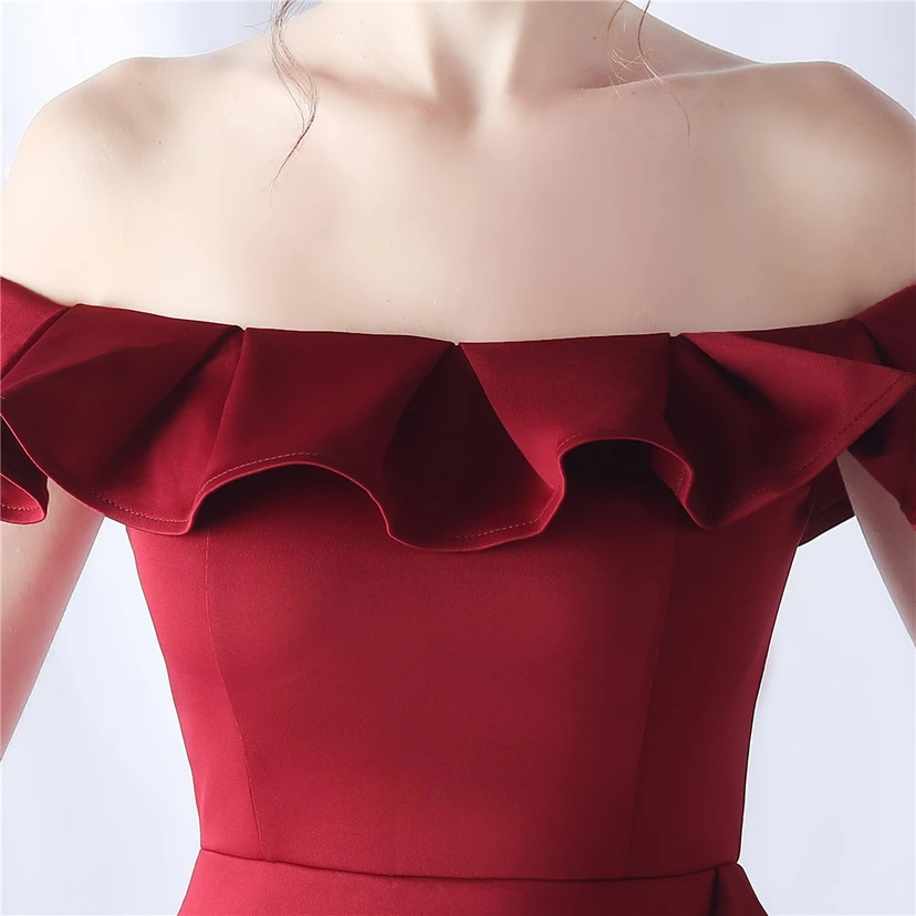 Exhibition Etiquette Bridesmaid Satin Sling Tube Top Evening Dress view 26