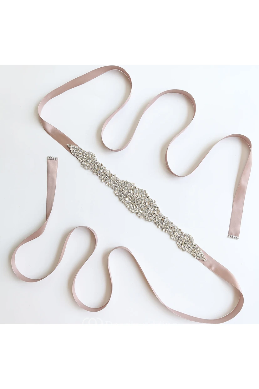 Fancy Beaded Satin Belt view 5