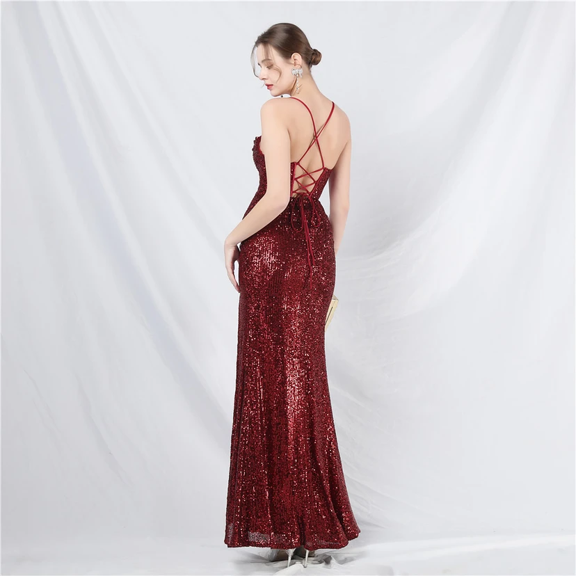 Palace Style Fishbone Waist Heavy Beading High-End Evening Dress view 15