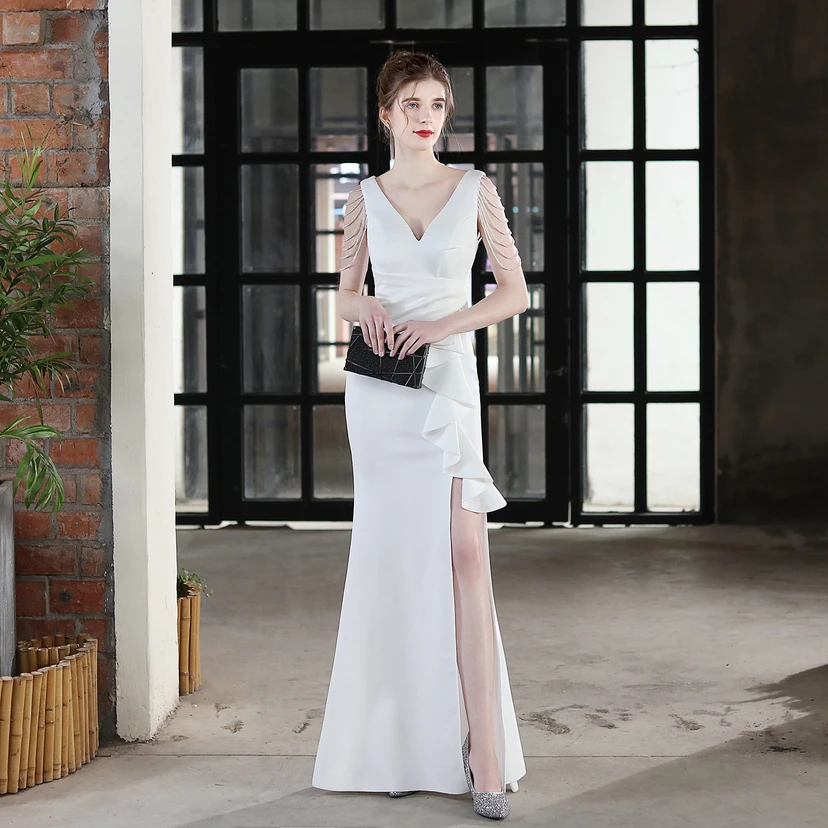 Toast Dress Bride Long Sling Thank-You Banquet Slim Fishtail Skirt Wedding Car Model Exhibition Dress view 64