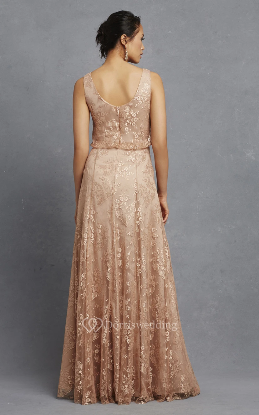 Robe longue sans manches charmante à plis view 5