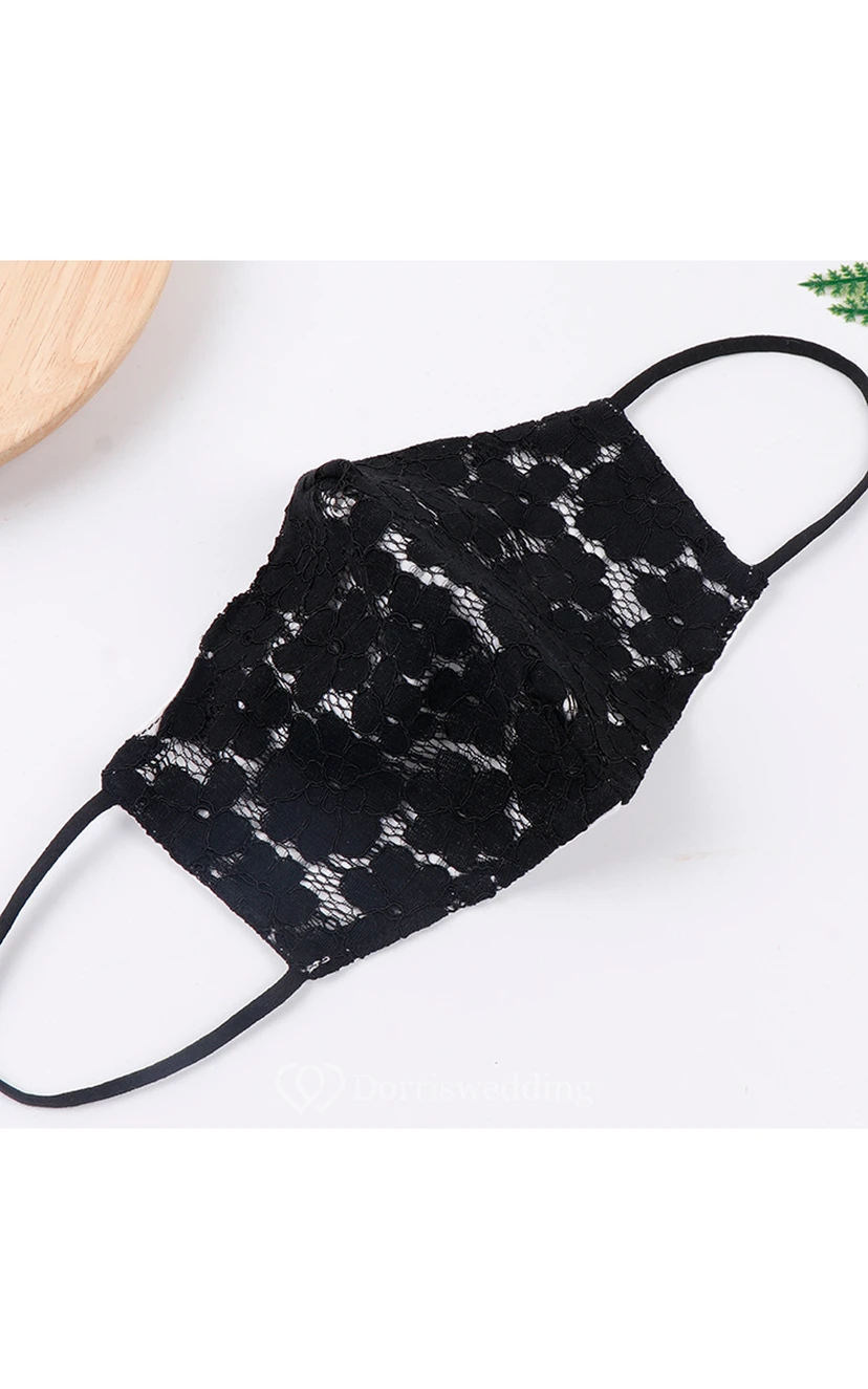 Non-Medical Lace Appliqued Wedding Face Masks view 4
