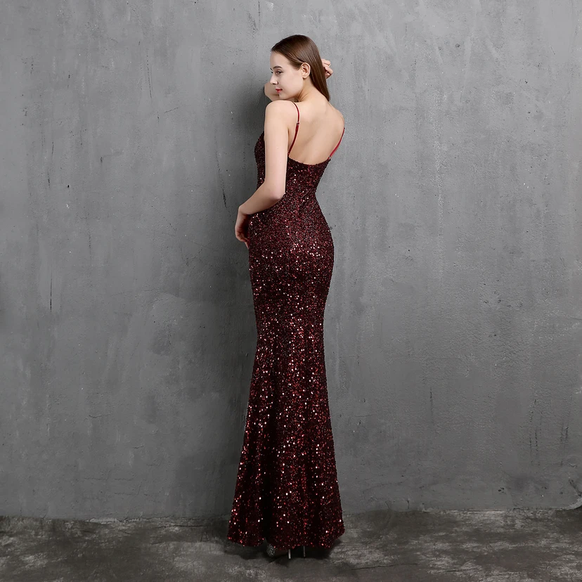 Vestido de fiesta de noche elegante y ajustado con lentejuelas coloridas de Heavy Craft para celebridades. view 45