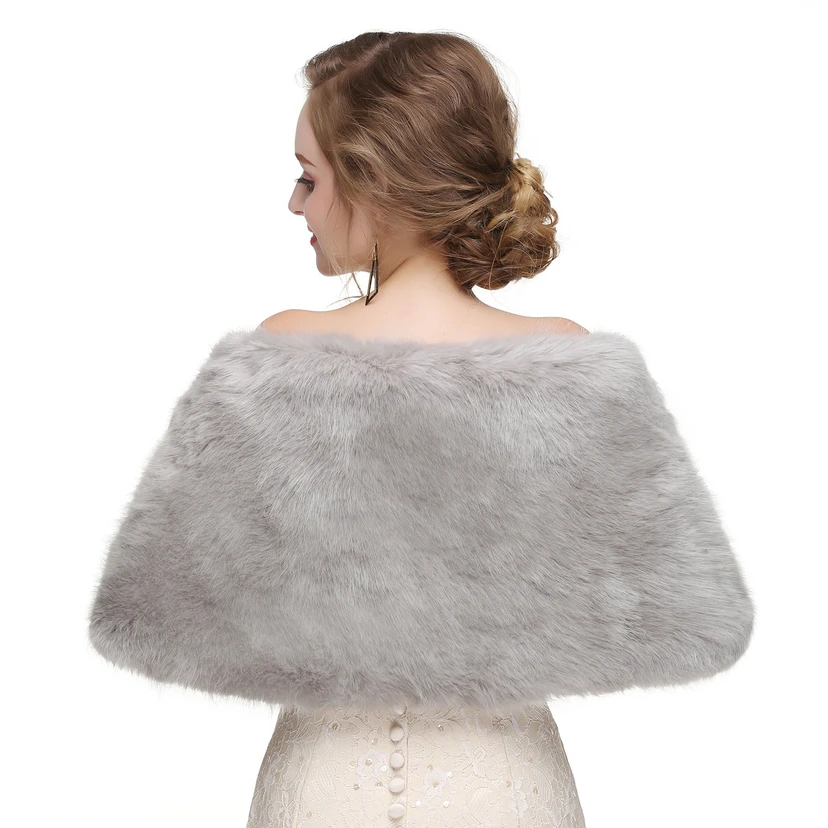 Bridal Winter Warm Wool Cape High-End Fur Wedding Dress Fox Fur Waistcoat view 29