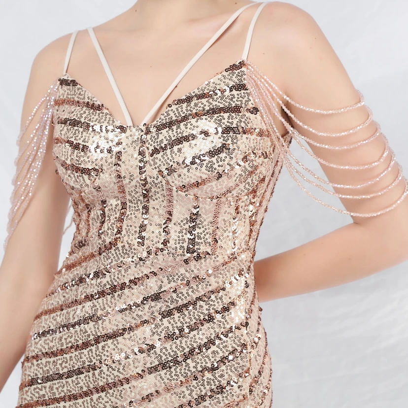 Craft Beaded Long Suspender Evening Dress view 25