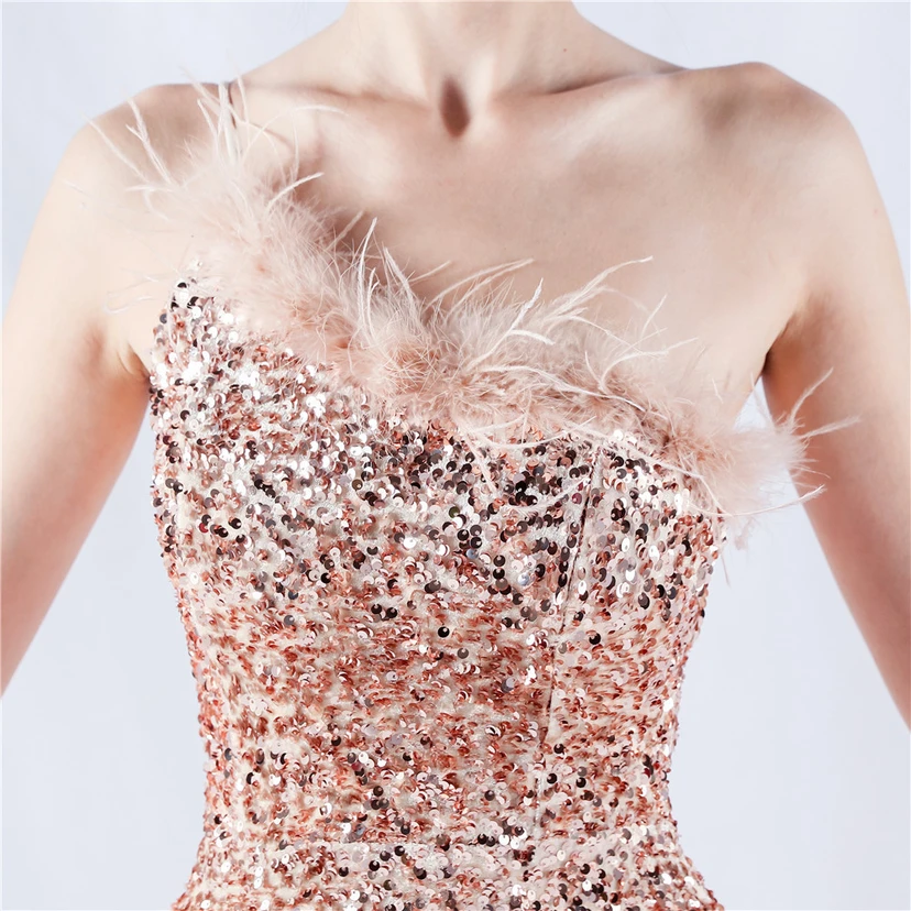 Robe de soirée en satin à baleines ornée de diamants et de fleurs, taille haute, pour réunion annuelle et mariage view 27