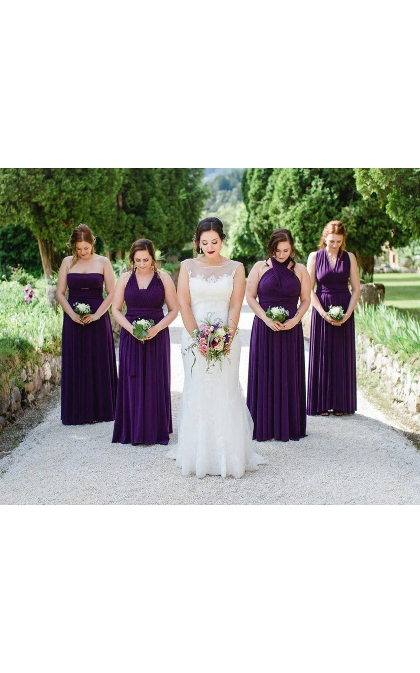 Purple Floor-length Jersey Dress view 2