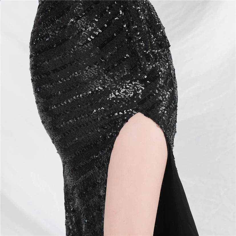 Craft Sequined Velvet Bottom Handmade Beaded Long Elegant Light Luxury Evening Dress view 48