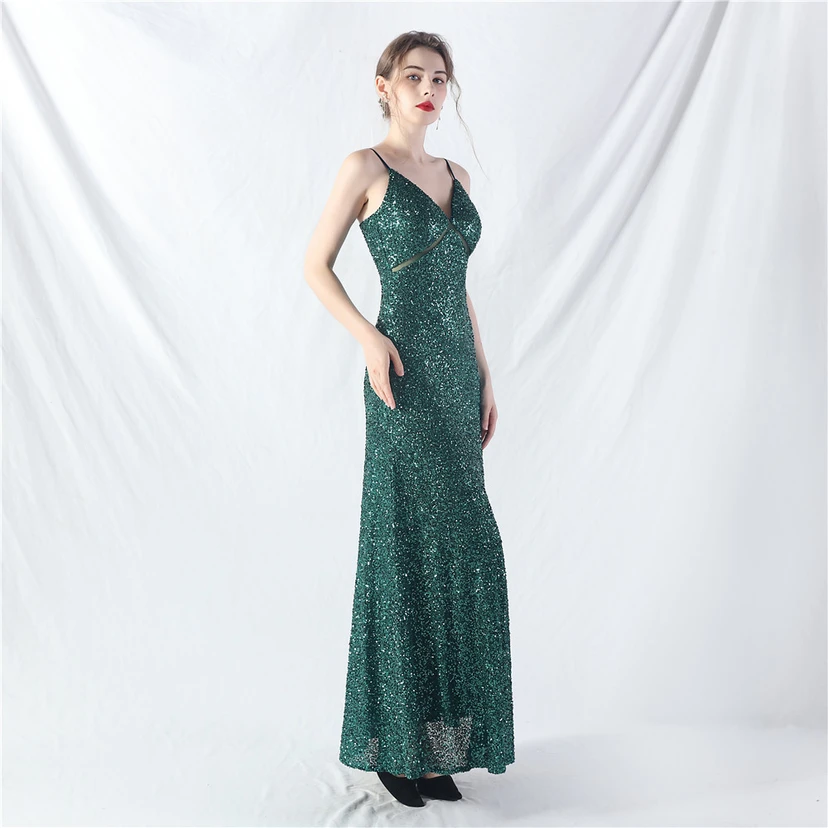 Robe longue trapèze évasée à paillettes, modèle phare du quotidien view 22
