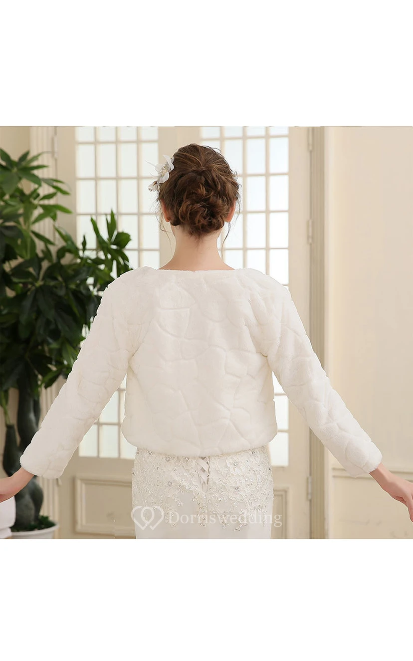 Einfache Langarmjacke für Hochzeitskleider view 3