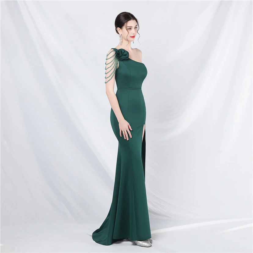 Craft Beading Flower Dinner Wedding Celebration Car Model Long Evening Dress view 42