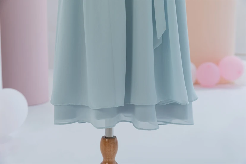 Jewel-neck Chiffon Half-sleeve Short Layered Flowergirl Dress view 4