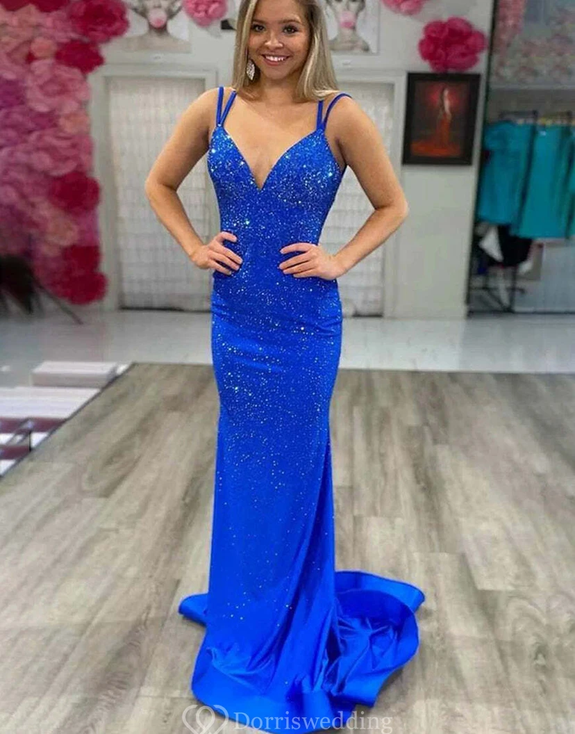 Lavender Sequin Mermaid Gown view 11