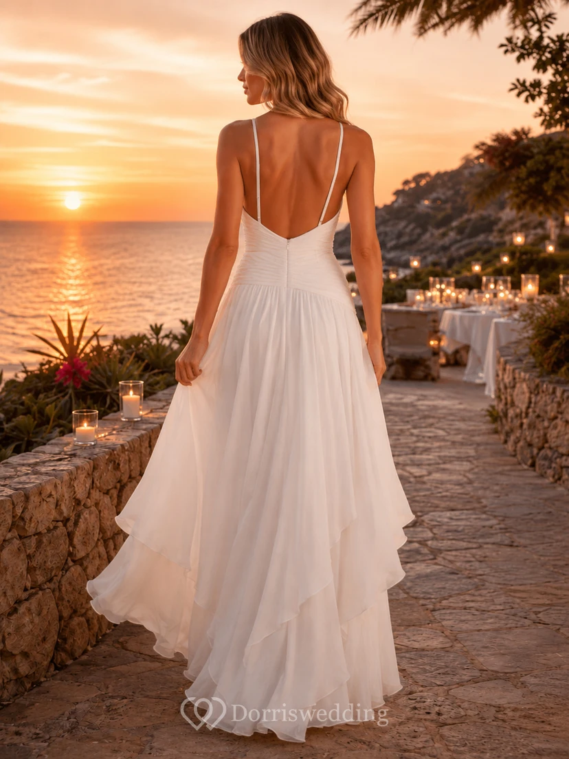 Soft Draped Spaghetti Strap Beach Dinner Maxi Dress view 2