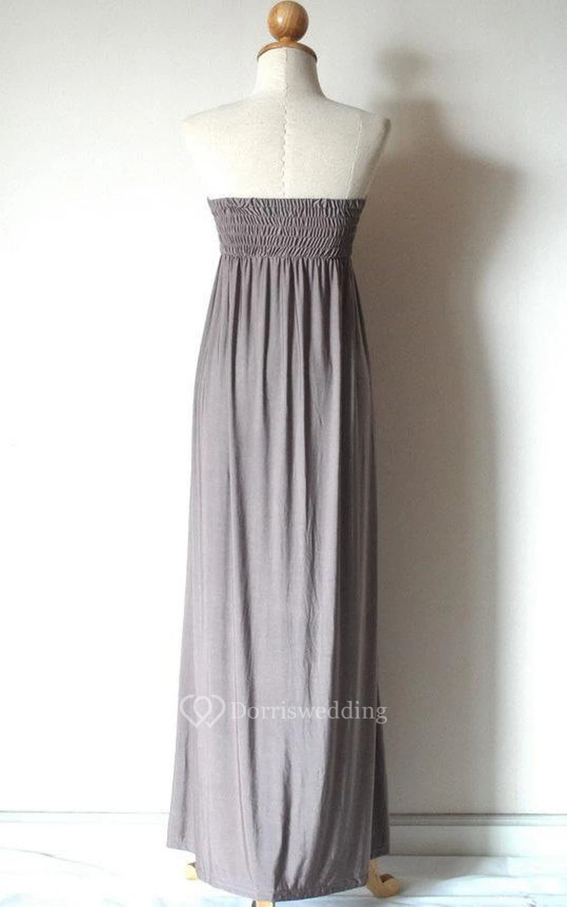 Strapless Silver Grey Chiffon Dress view 2