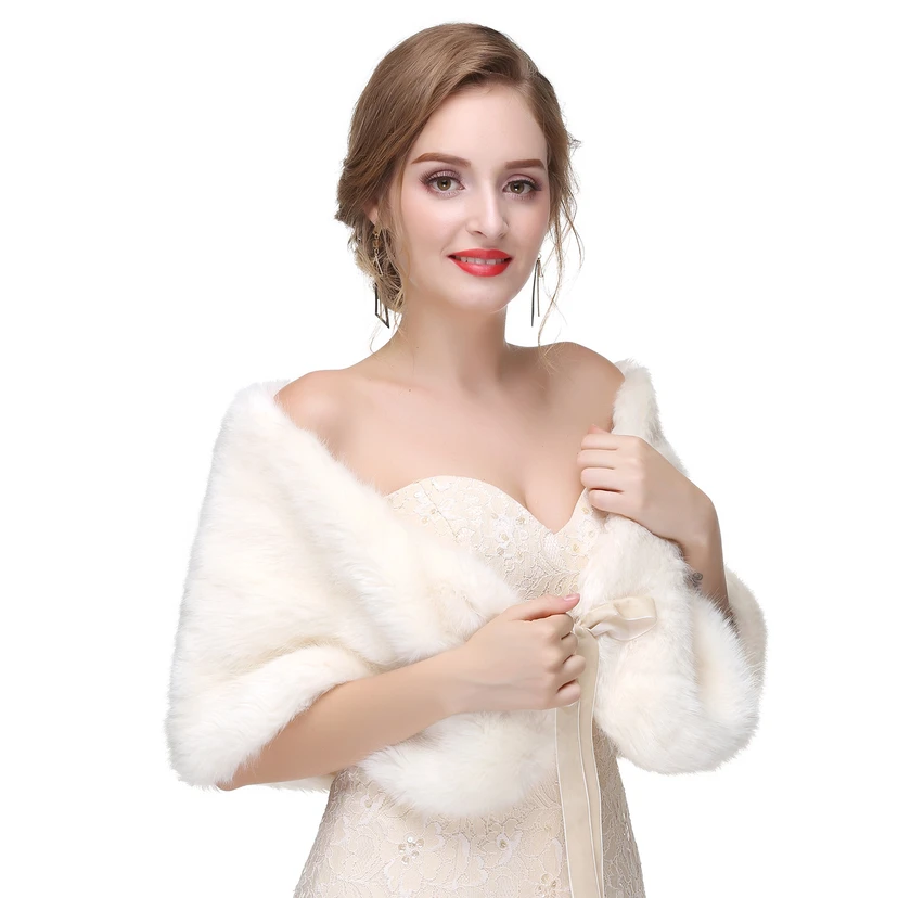 Bridal Winter Warm Wool Cape High-End Fur Wedding Dress Fox Fur Waistcoat view 23