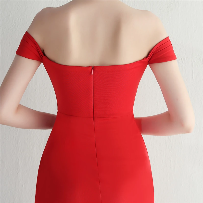 Cross-Border Supply schulterfreies, einseitig schulterfreies Kleid mit Schlitz für Nachtclub, Hochzeit oder Abendessen view 7