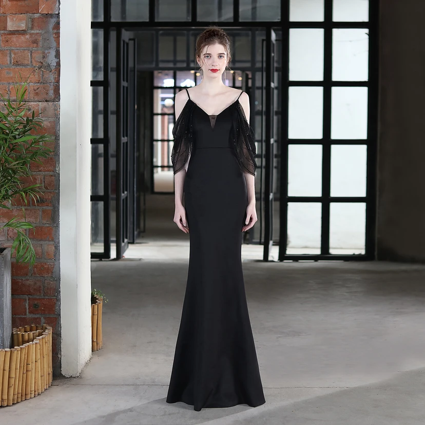 Toast Dress Bride Long Sling Thank You Banquet Slim Fishtail Skirt Wedding Car Model Exhibition Dress