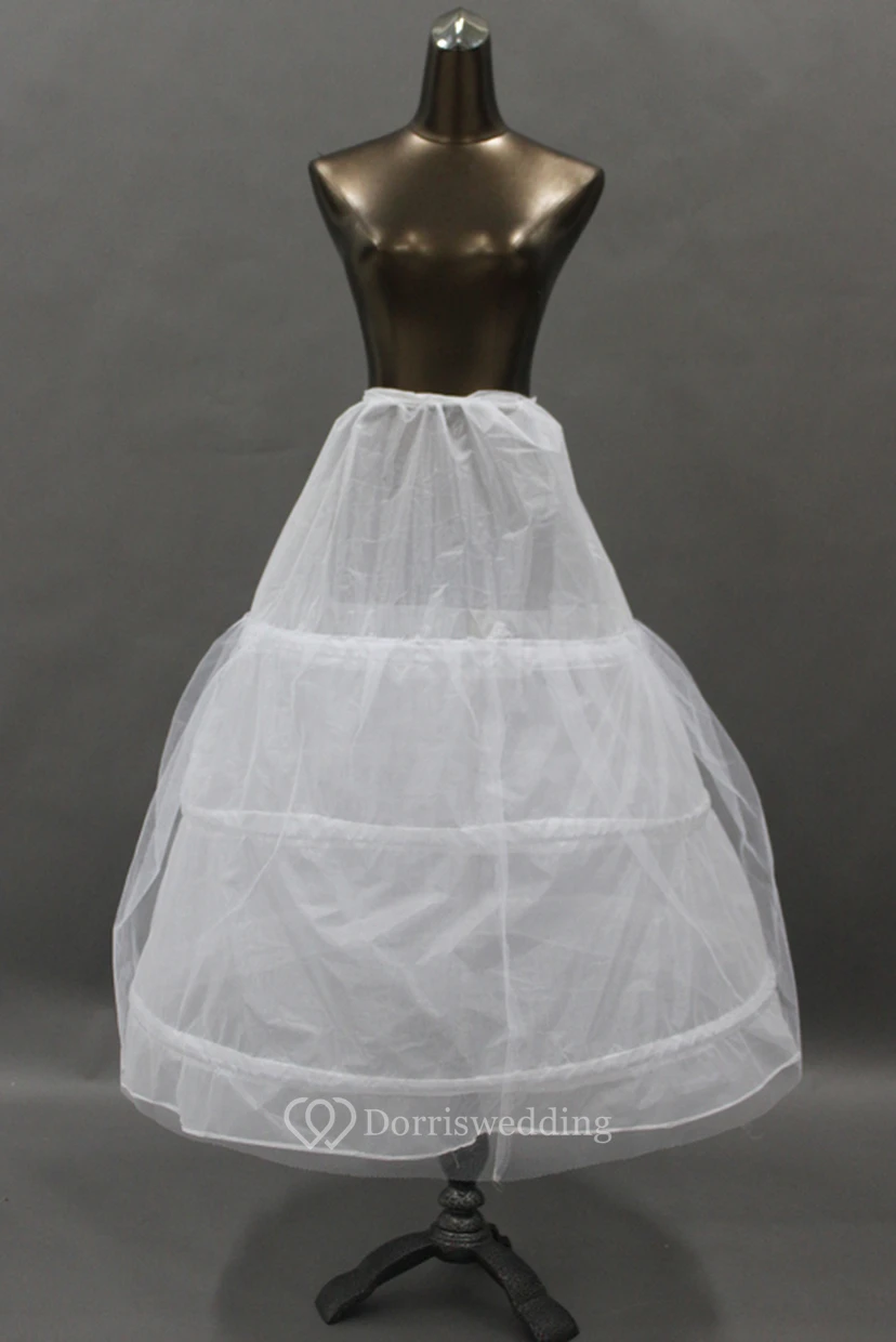 Bridal Wedding Dress Lining Skirt with Three Steel Ring Plus A Layer Of Tulle