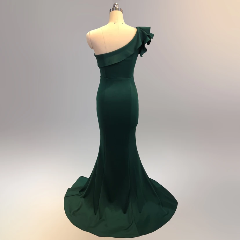 Vestido de noche elegante y distinguido para banquetes, color rosa, largo, sexy y ajustado, estilo cola de pez. view 47