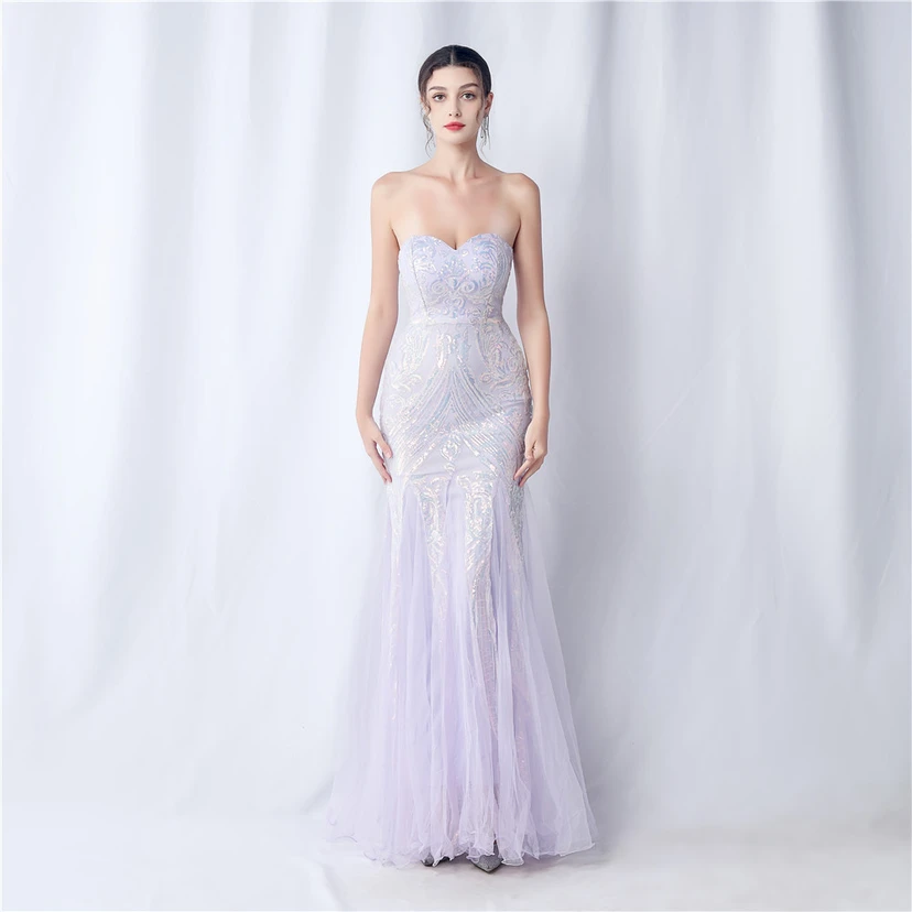 Positionierung Blumenschnitt Netz Pailletten Hochzeitsdinner Toast Party Abendkleid view 37