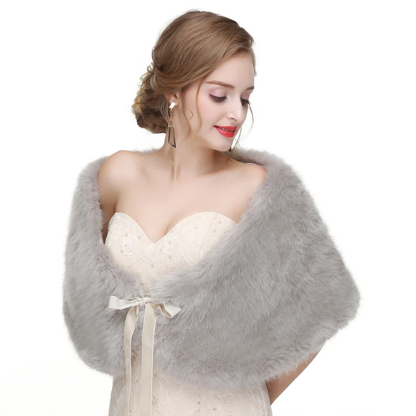 Bridal Winter Warm Wool Cape High-End Fur Wedding Dress Fox Fur Waistcoat view 27