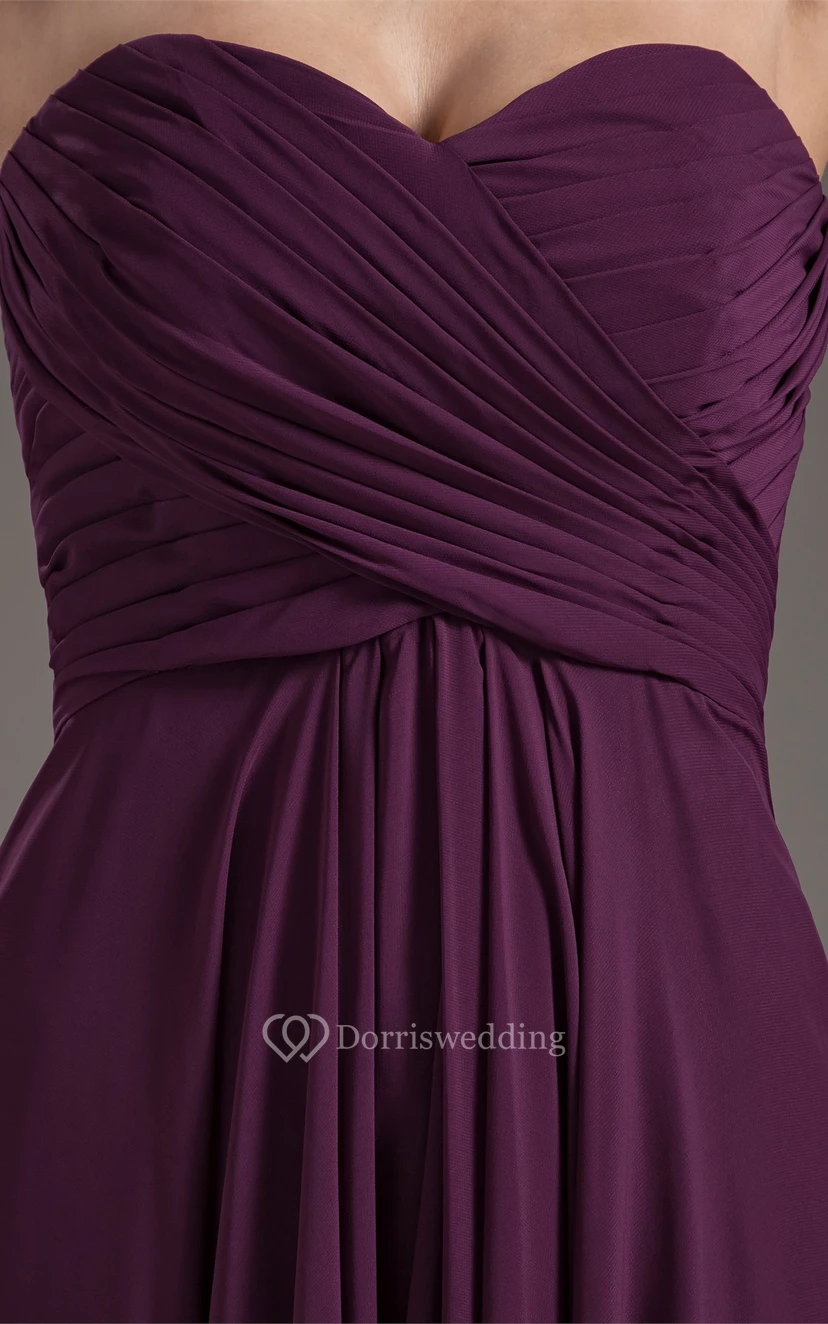 Magnificent Chiffon Satin Pleated Sleeveless Burgundy Bridesmaid Dresses view 3