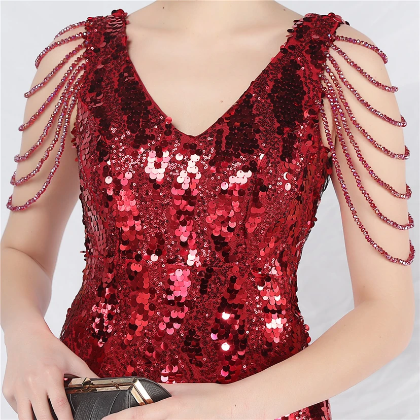 Robe courte à sequins ornée de perles et de sequins irisés, idéale au quotidien. Jupe courte. view 62