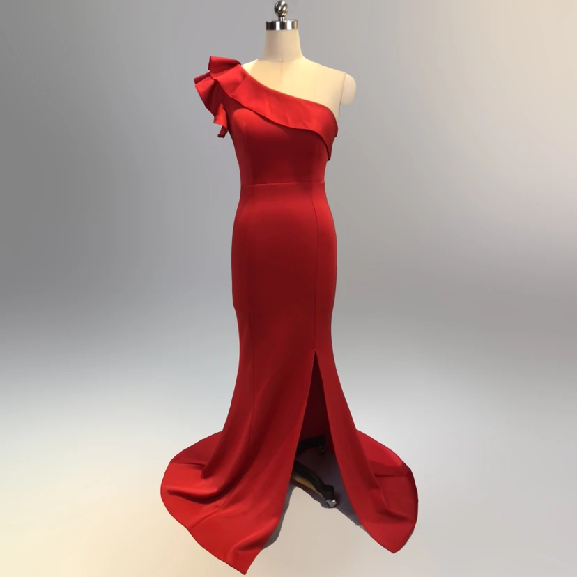 Vestido de noche elegante y distinguido para banquetes, color rosa, largo, sexy y ajustado, estilo cola de pez. view 69