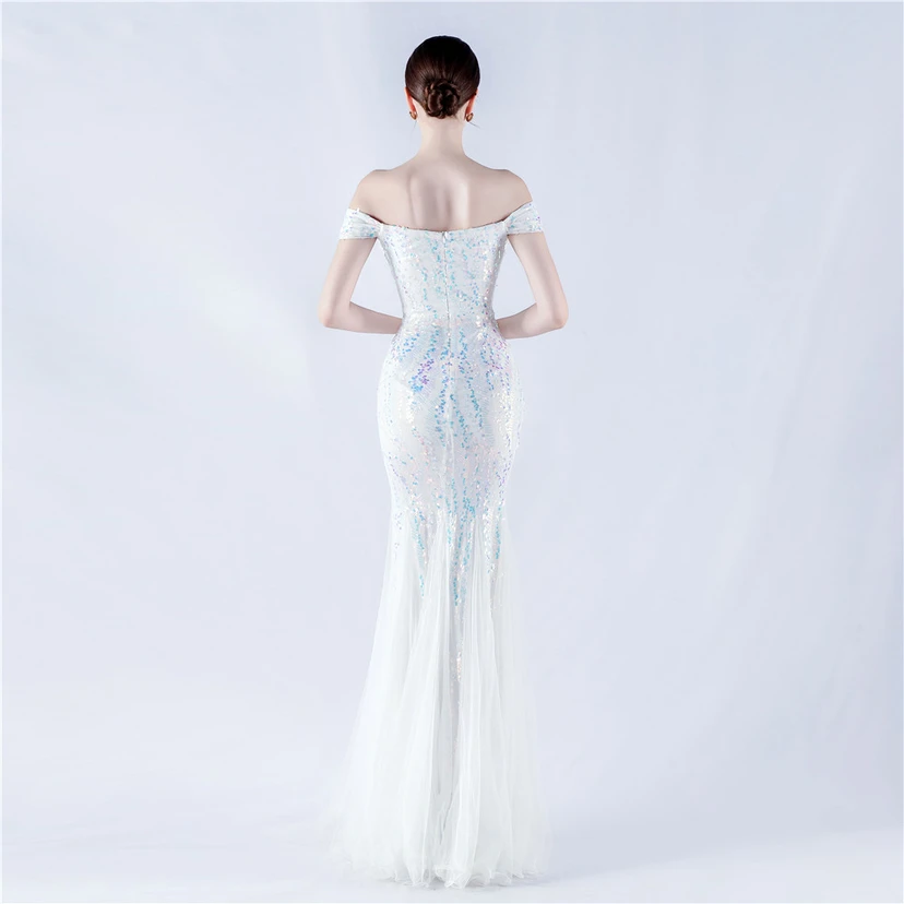 Craft Beading Mesh Sequins Evening Dress Annual Meeting Performance Host view 42