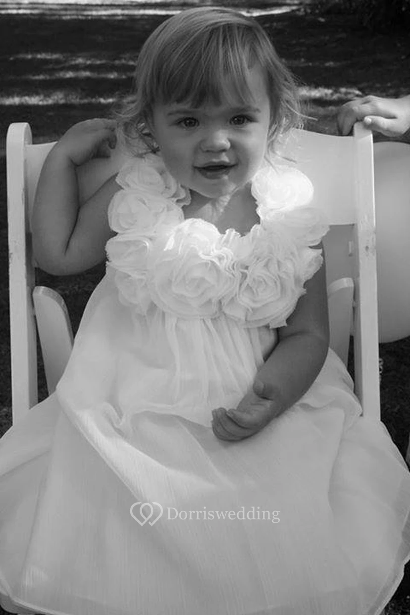 Knee-Length Sleeveless Chiffon Flower Girl Dress view 4