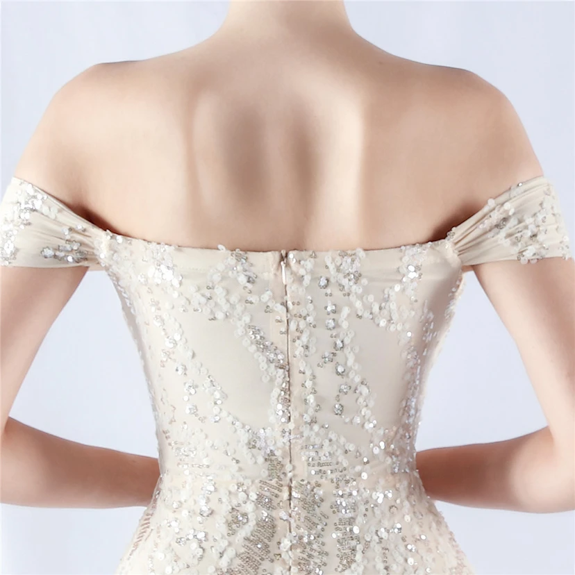 Craft Beading Mesh Sequins Evening Dress Annual Meeting Performance Host view 25