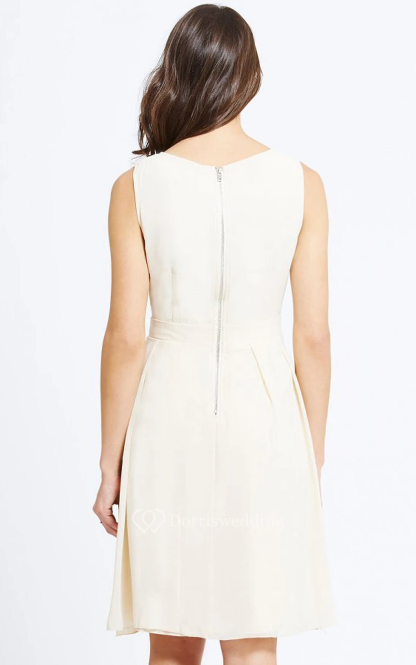 Graceful Short Tank Style Dress With Back Zipper view 2
