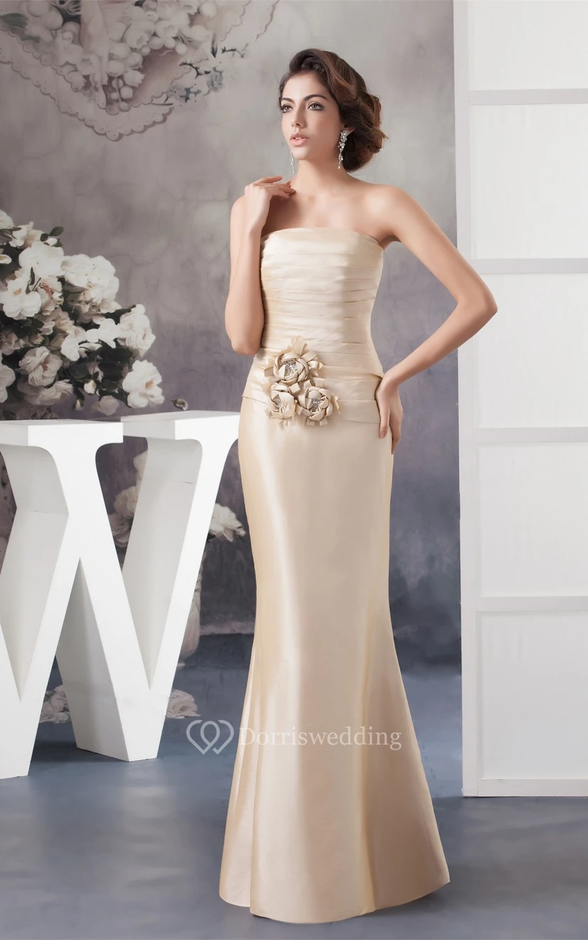Sleeveless Sheath Ruched Bolero and Dress With Flower view 9
