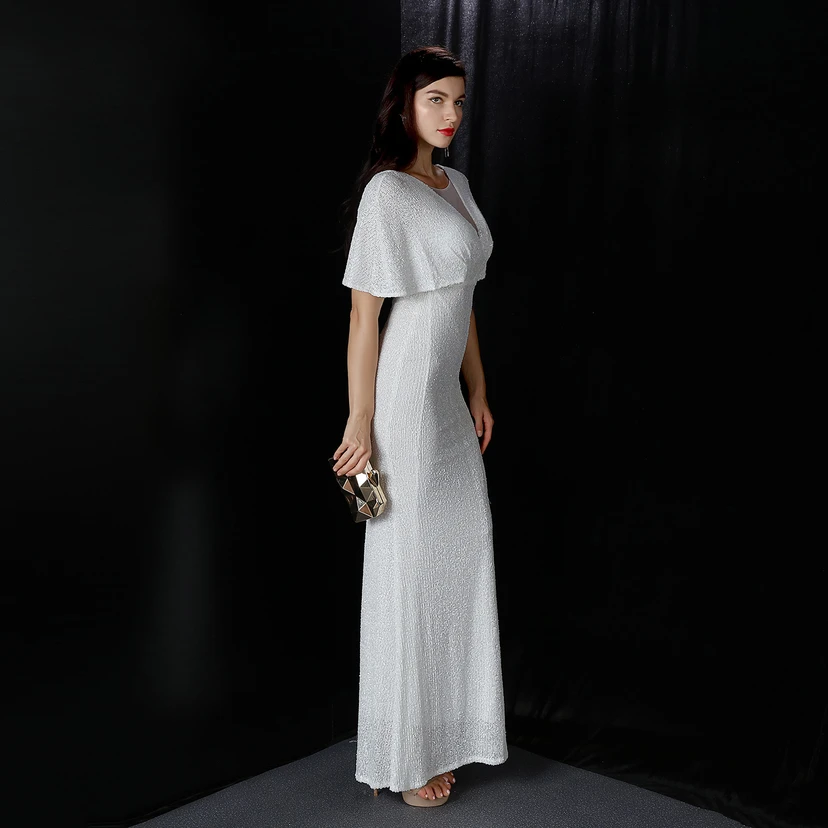 Elegantes Abendkleid mit Polyestergarn, Quasten, Pailletten und Fischschwanzsaum für Damen im Herbst view 3
