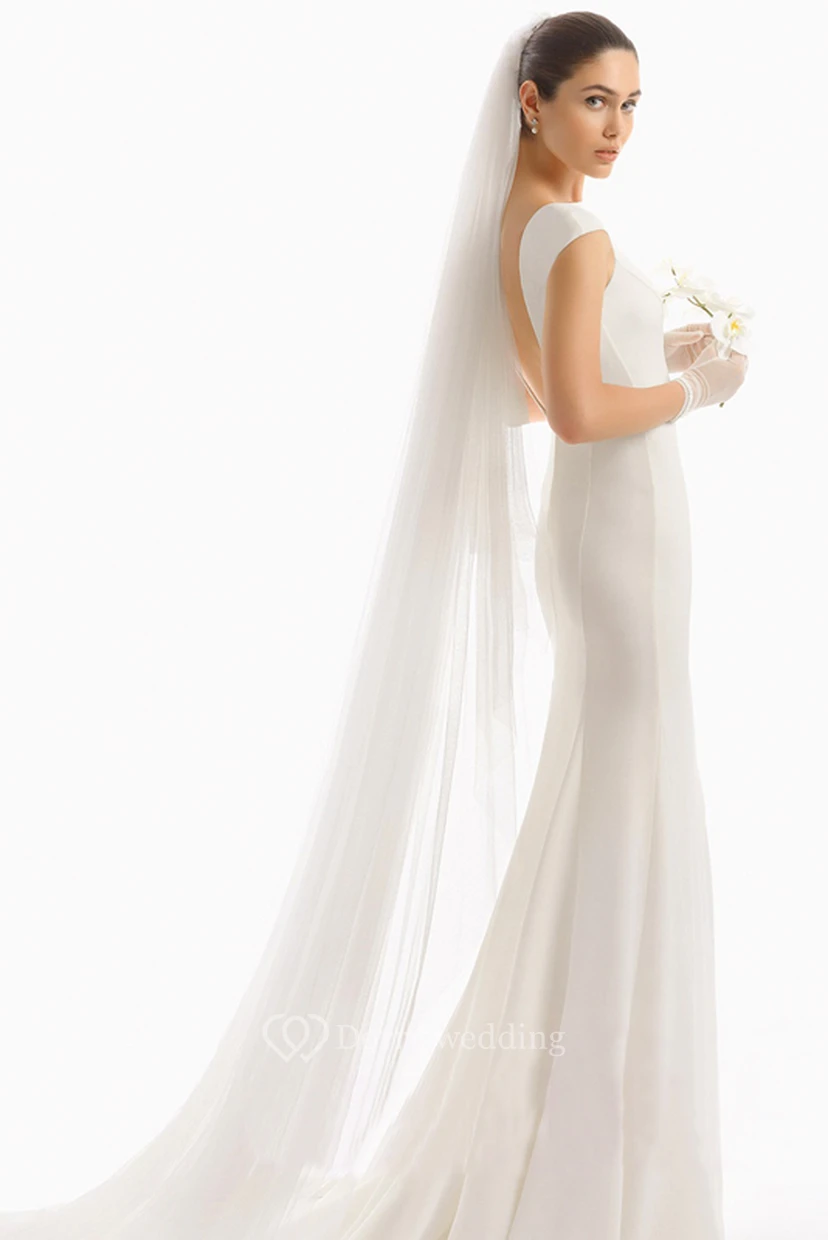 Super Soft Long Tail Simple Bridal Veil